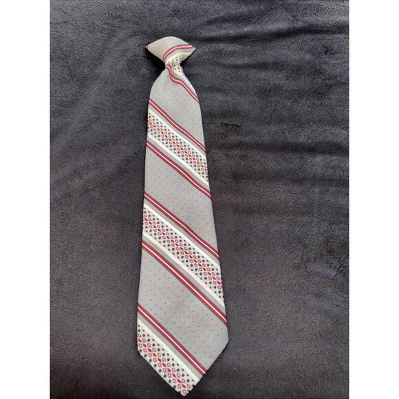 Vintage 1970’s‎ Snapper Clip On Tie Red/Black/Gray - Picture 1 of 7